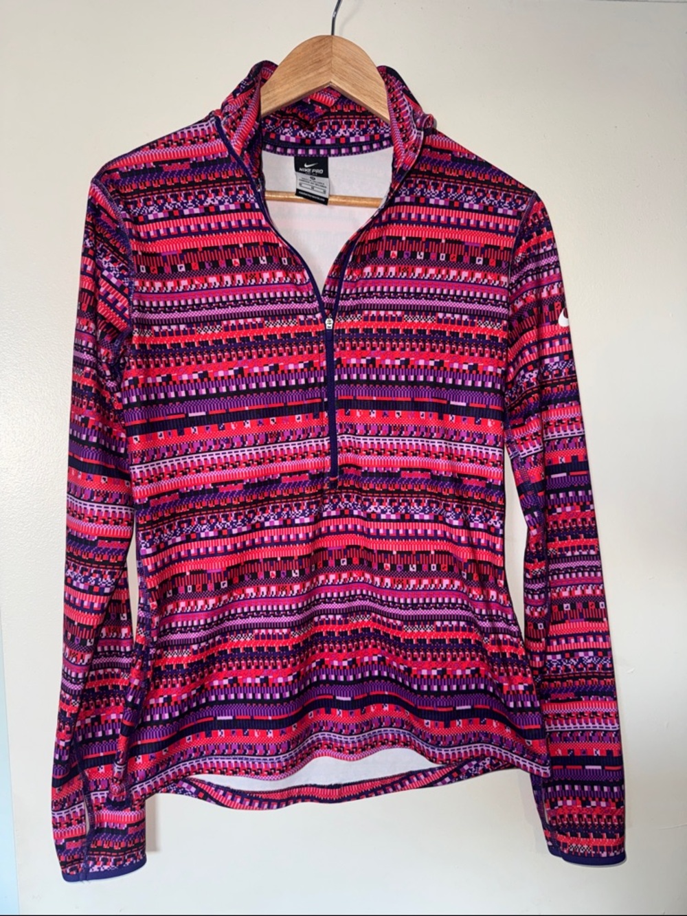 Nike Women's Pink & Purple Quarter-Zip Performance Pullover